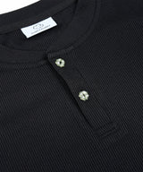 (W) ラッキークローバーセミクロップヘンリーネック半袖Tシャツ_2 Color