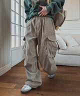 Basic Corduroy Cargo Parachute Pants