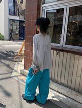 26SS★ [BAONHAUS] Alt Color Banding Wide Jogger Pants