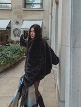 [PREMIUM/MADE] Oblique two-way fur jacket