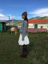 Suede fringe long boots(2color)