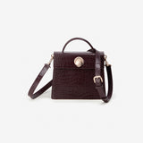 LAZEL MINI CROC ショルダーレザーバッグ / Wani Burgundy