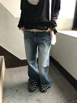 2-Color Signature Flare Denim Pants