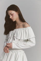 Tulip Off Shoulder Top White