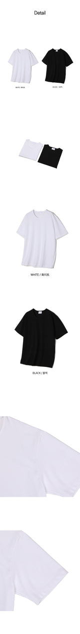 [BASIC ITEM] U neck round half t-shirts (2color)