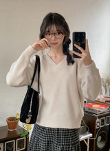 #Pure Basic V-neck Loose Fit Knit (3color)