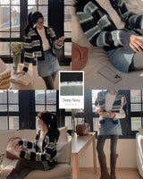 Striped knit cardigan