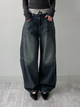 [Unisex] フォース10ピンタックワイドデニムパンツ