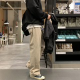 ダブルコットンハーフバンディングワイドパンツ