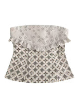 Punching Detail Paisley Sleeveless Tube Top
