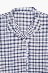 Coco check frill blouse