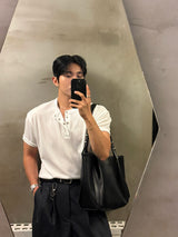 Deli ヘンリーネック半袖Tシャツ