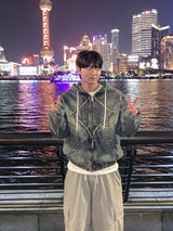  Nanjing vintage denim hooded jacket 