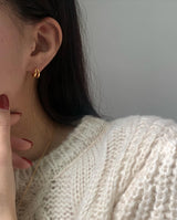 (silver925) Two line one touch earrings *gold