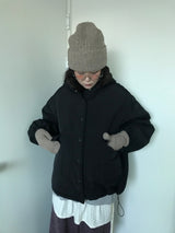 マットスナップフーディドパッディドジャケット (2 Colors)