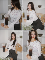 Print Cotton Bow Round Short Sleeve Tee