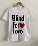Blind Lettering Print Round Neck Basic Short Sleeve T-Shirt 3 Colors