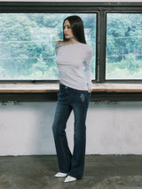 アイレットオフショルダー L/S (LIGHT BLUE)