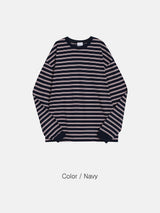 Lower stripe long sleeves 3color