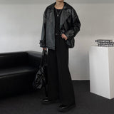 ENOC Box Oversized Fit Leather Jacket