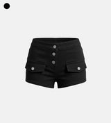 Multi-button cargo shorts