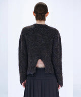 CUTTING MOHAIR KNIT CARDIGAN