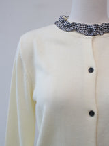 check frill cardigan 