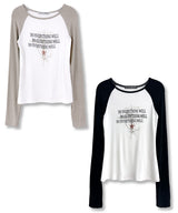 Cross Lattering Ralan Long Sleeve_Beige