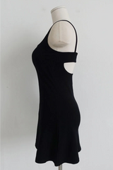 BACK OPEN FLARE MINI DRESS IN IVORY