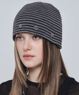 STUD LINE BEANIE_GREY