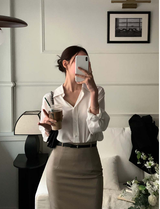 Lavin H-line Slit Long Skirt / 4 colors