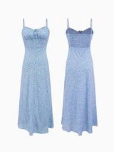 BLISSFUL FLORAL TIE-STRAP DRESS