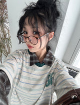 Lucky striped oversized fit short-sleeved T-shirt