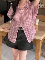 #Rico Check Roll Up Short Sleeve Shirt (3color)