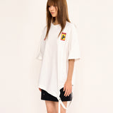 Asymmetric Belt T Shirt - White