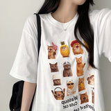 Delle キュートデジタルイラスト半袖Tシャツ