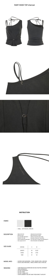 RUBY HOOK TOP charcoal