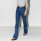 Denim bootcut line pants