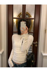 Daisy lace cuffs long-sleeved t-shirt