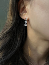 [925silver] Flower drop earring