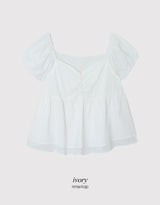 #PR Chiffon シャーリング半袖ブラウス (3color)