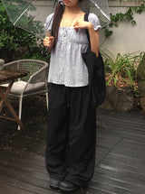 Kero Frill Wide Banding Pintuck Cargo Pants