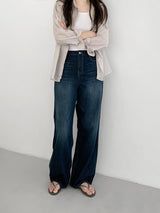 Summer Deep Blue Long Denim Pants