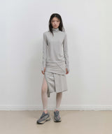 Mock Neck Tee / Mint Grey
