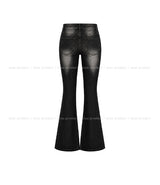 Cya Cat Washed Bootcut Denim Pants