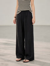 Easy-fit Straight Banding Wide Summer Slacks