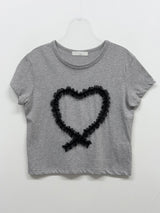 Love Lace Crop Short Sleeve T-shirt