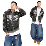 Vintage Two-Way Camo Hood Zip-Up