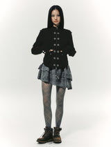 TWIST FRILL SKIRT GREY
