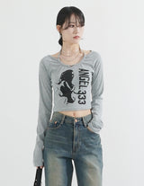 Choker Neck Cropped T-shirt